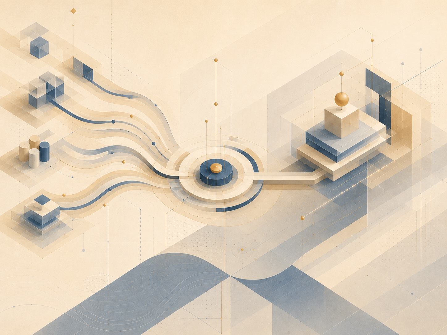 An abstract image conveying systems aligning